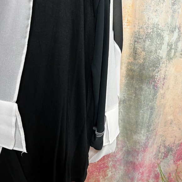 📌Yessica  Stylish Navy Style Top with Overlay - Picture 6 of 14